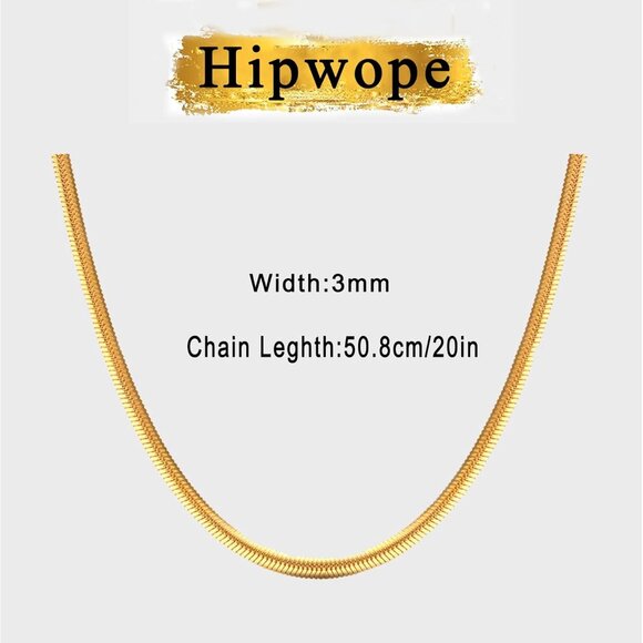 ⚡Snake Chain Herringbone Necklace For Women Gold Filled 14K Gold Silver Plated - Picture 2 of 7
